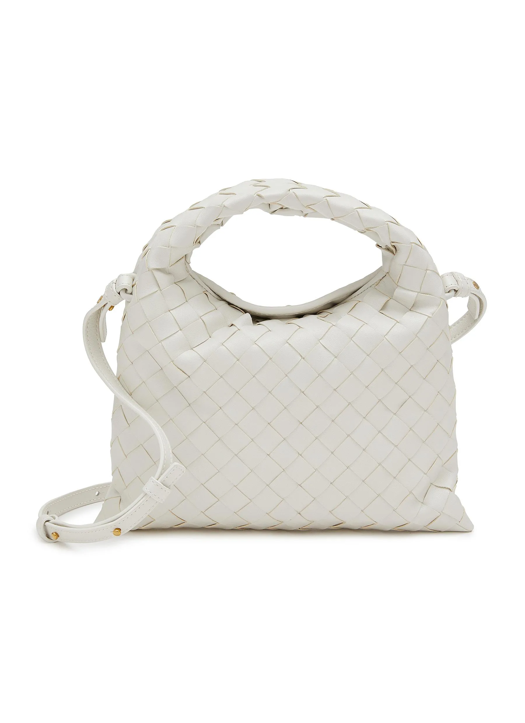 -----------BOTTEGA VENETA  ---- ------------OFF-WHITE ----Mini Hop Hobo Leather Bag --