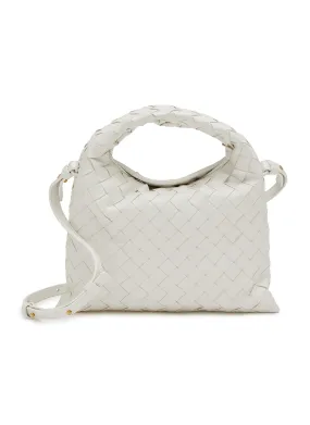 -----------BOTTEGA VENETA  ---- ------------OFF-WHITE ----Mini Hop Hobo Leather Bag --