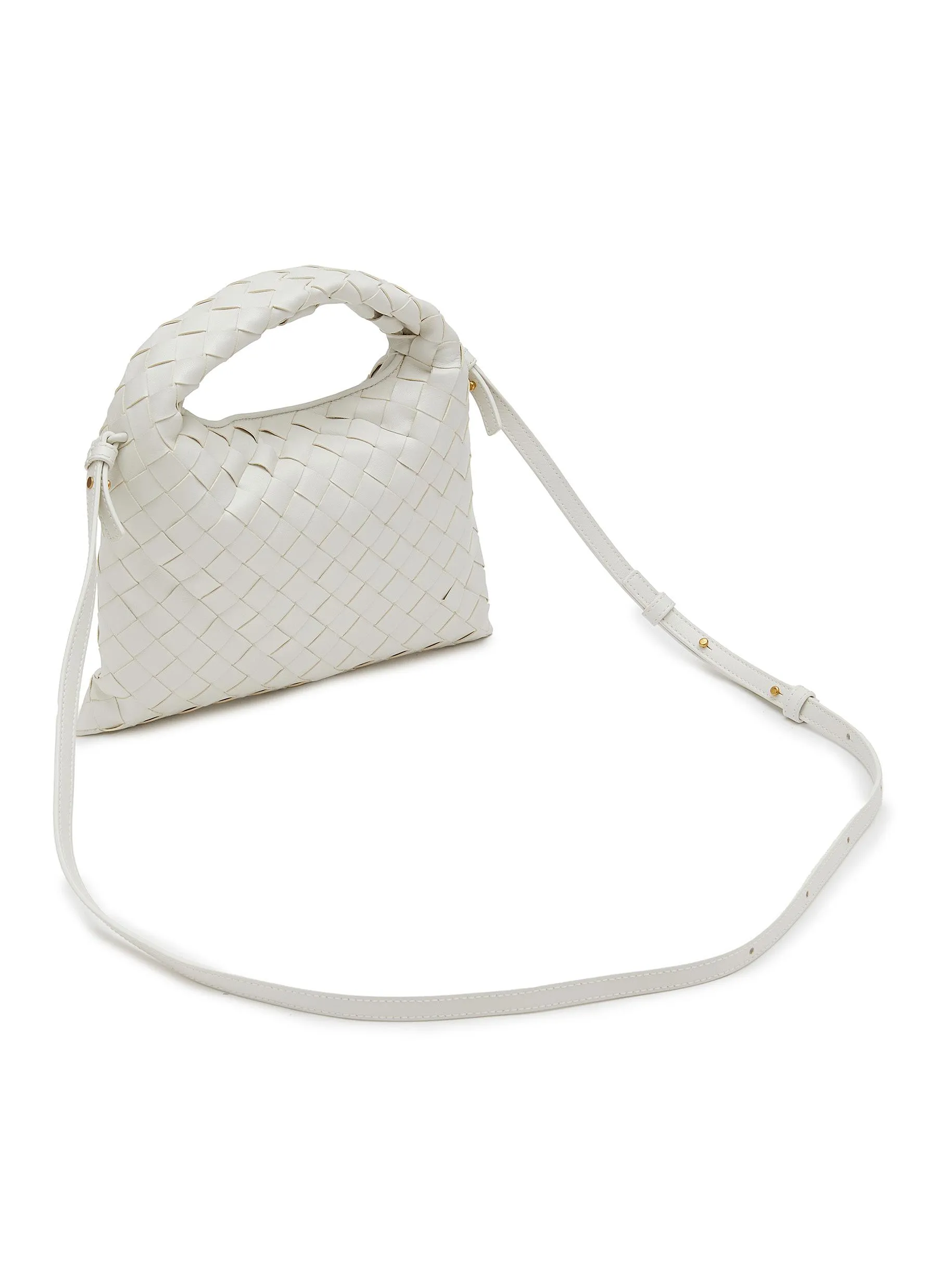 -----------BOTTEGA VENETA  ---- ------------OFF-WHITE ----Mini Hop Hobo Leather Bag --