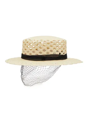 -----------MAISON MICHEL ---- ------------ ----Kiki Veiled Panama Hat --