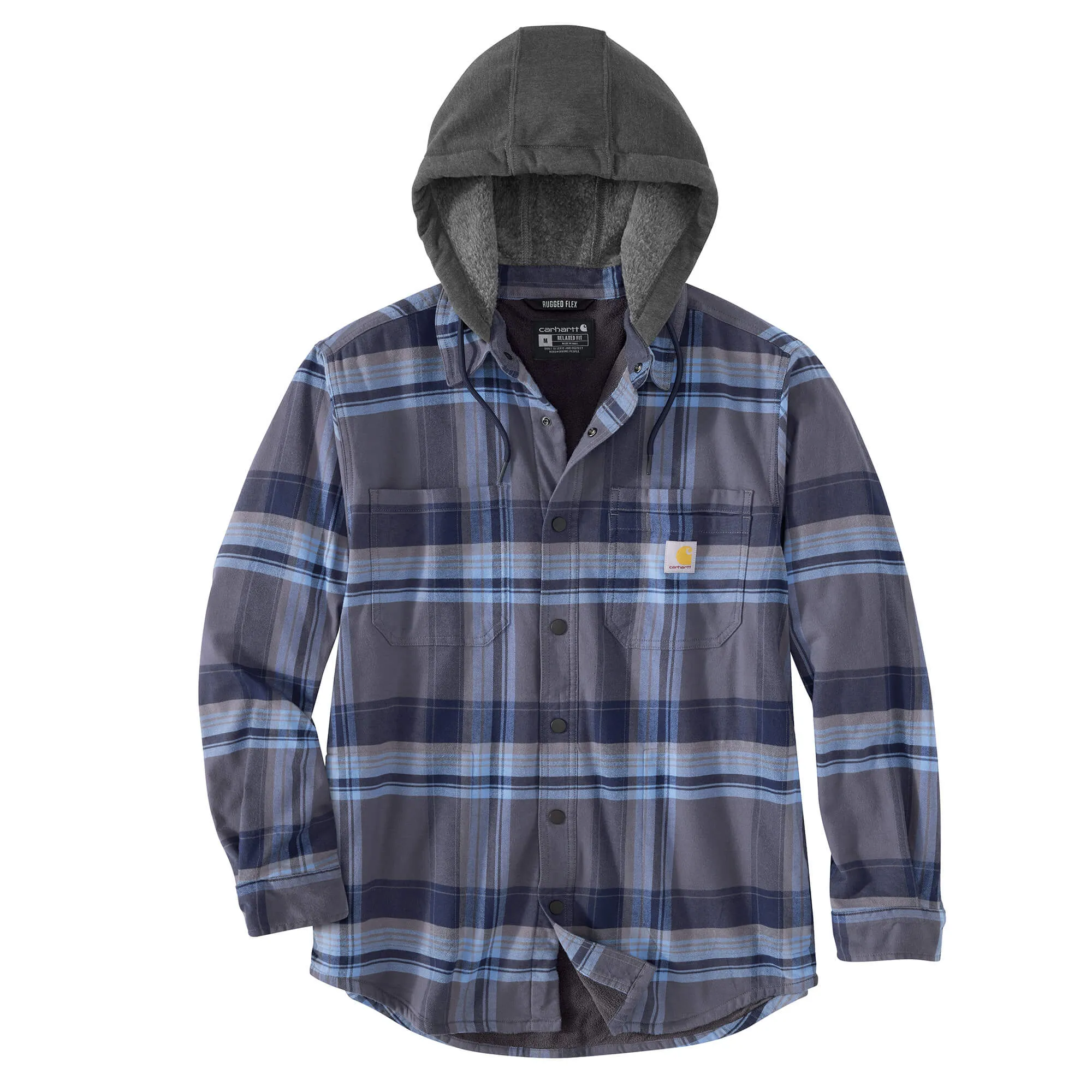 105938 - Carhartt Rugged Flex Relaxed Fit Flannel Fleece Lined Hooded Shirt Jac