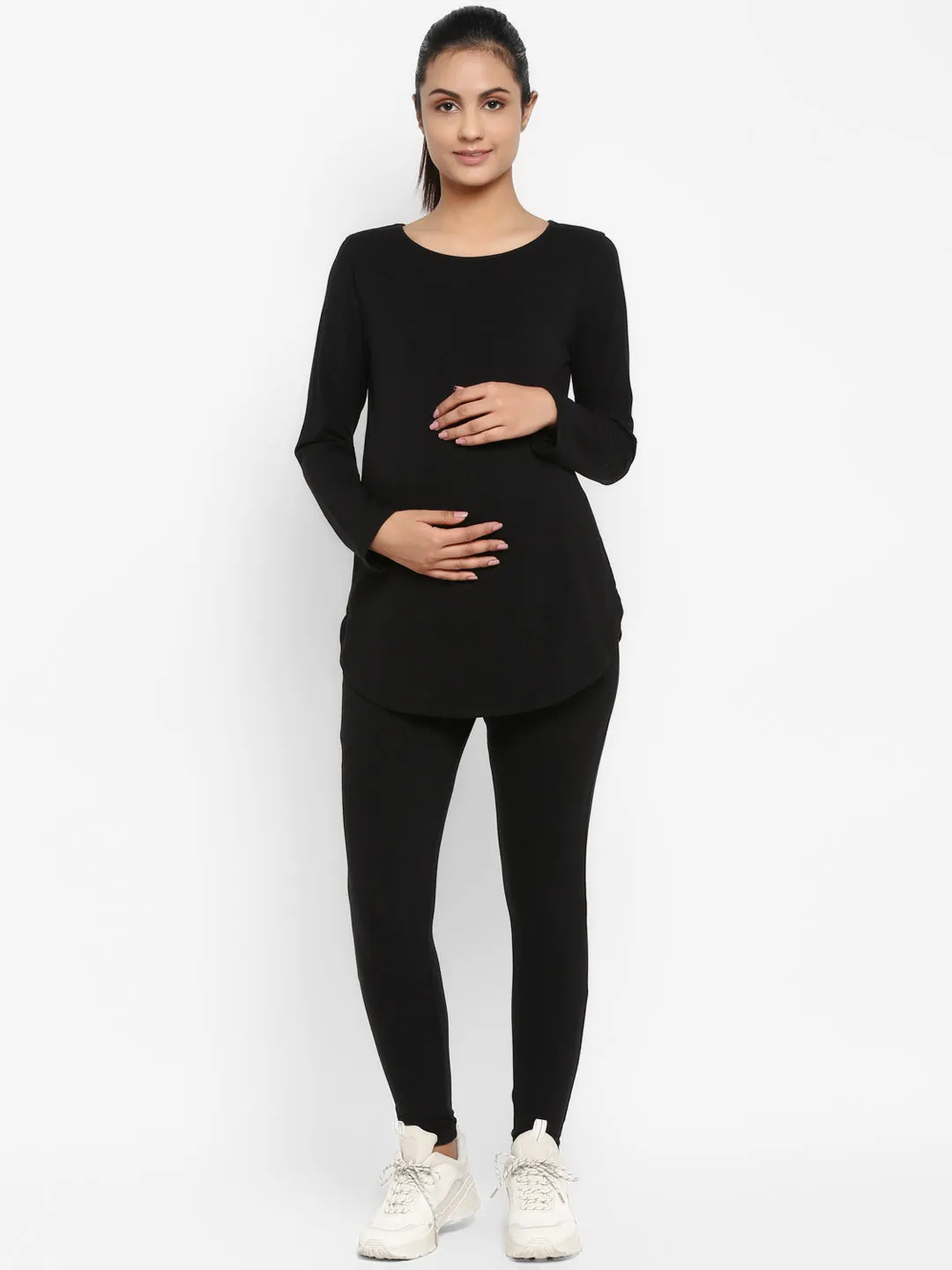 2pc. Maternity Overbelly Leggings + T-Shirt