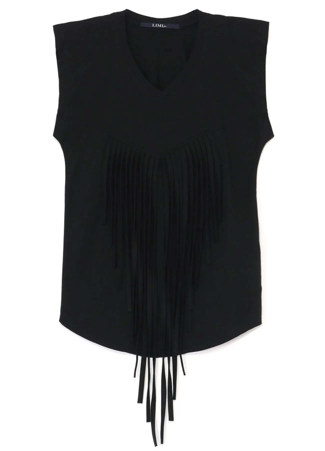 40/2 COTTON PLAIN STITCH VEST WITH FRINGE