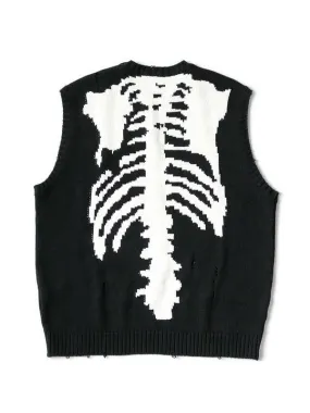 5G Cotton Knit BONE Vest - Black