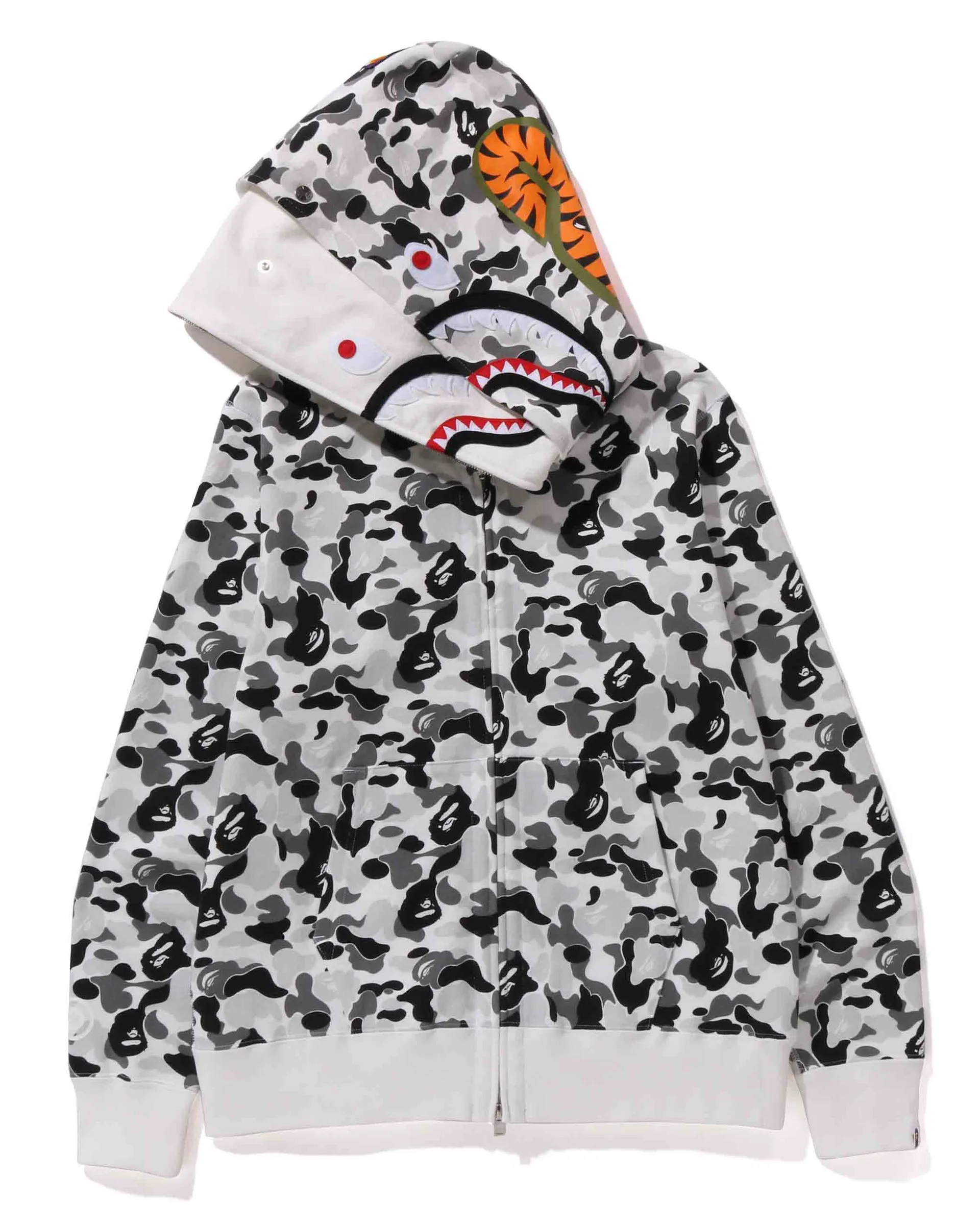 A Bathing Ape ABC CAMO DOUBLE SHARK FULL ZIP HOODIE