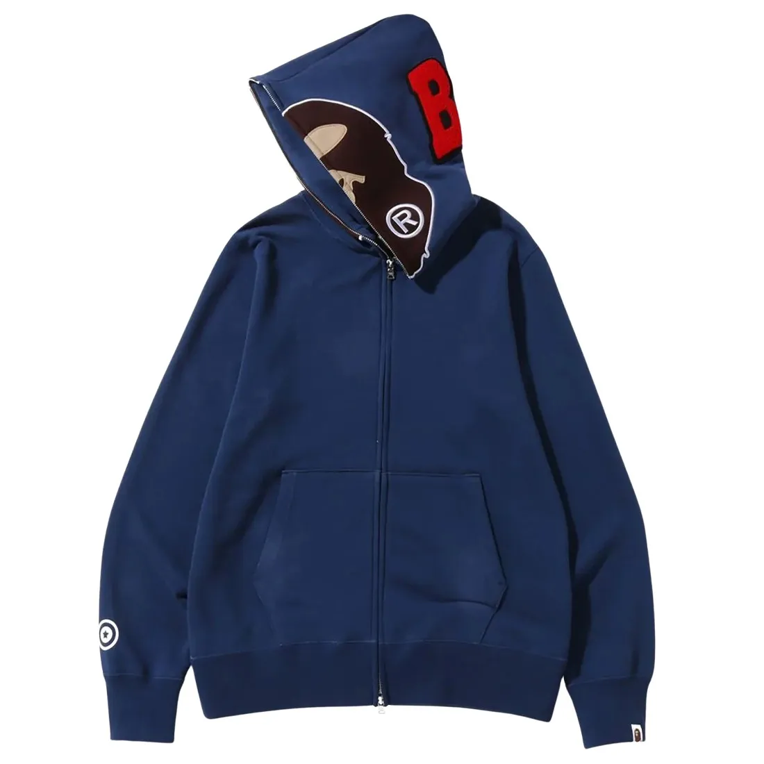 A Bathing Ape Men Overdye 2nd Ape Full Zip Hoodie (navy)