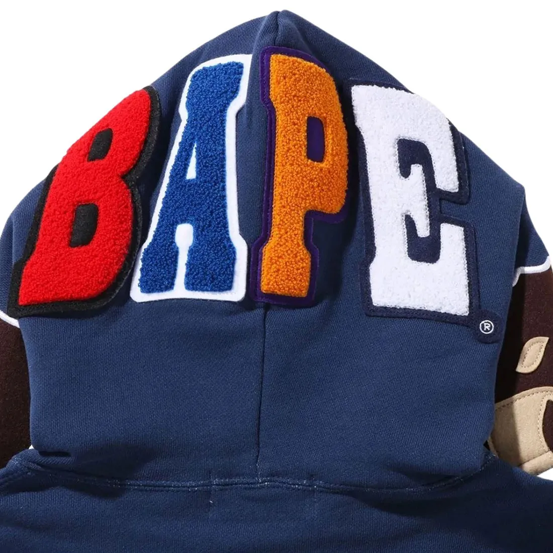 A Bathing Ape Men Overdye 2nd Ape Full Zip Hoodie (navy)