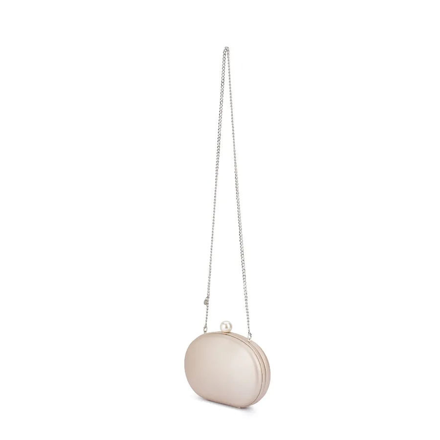 ABIGAIL PEARL HANDLE BAG - CHAMPAGNE