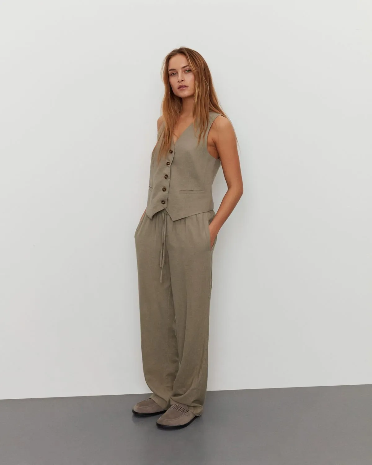 ABIGAILESW TROUSERS - Khaki Army