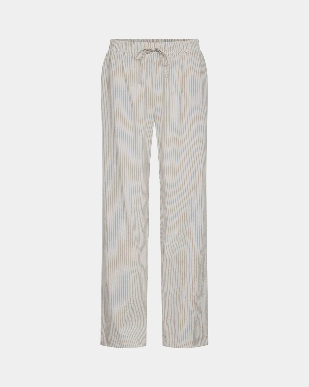 ABIGAILESW TROUSERS - Light Brown Striped