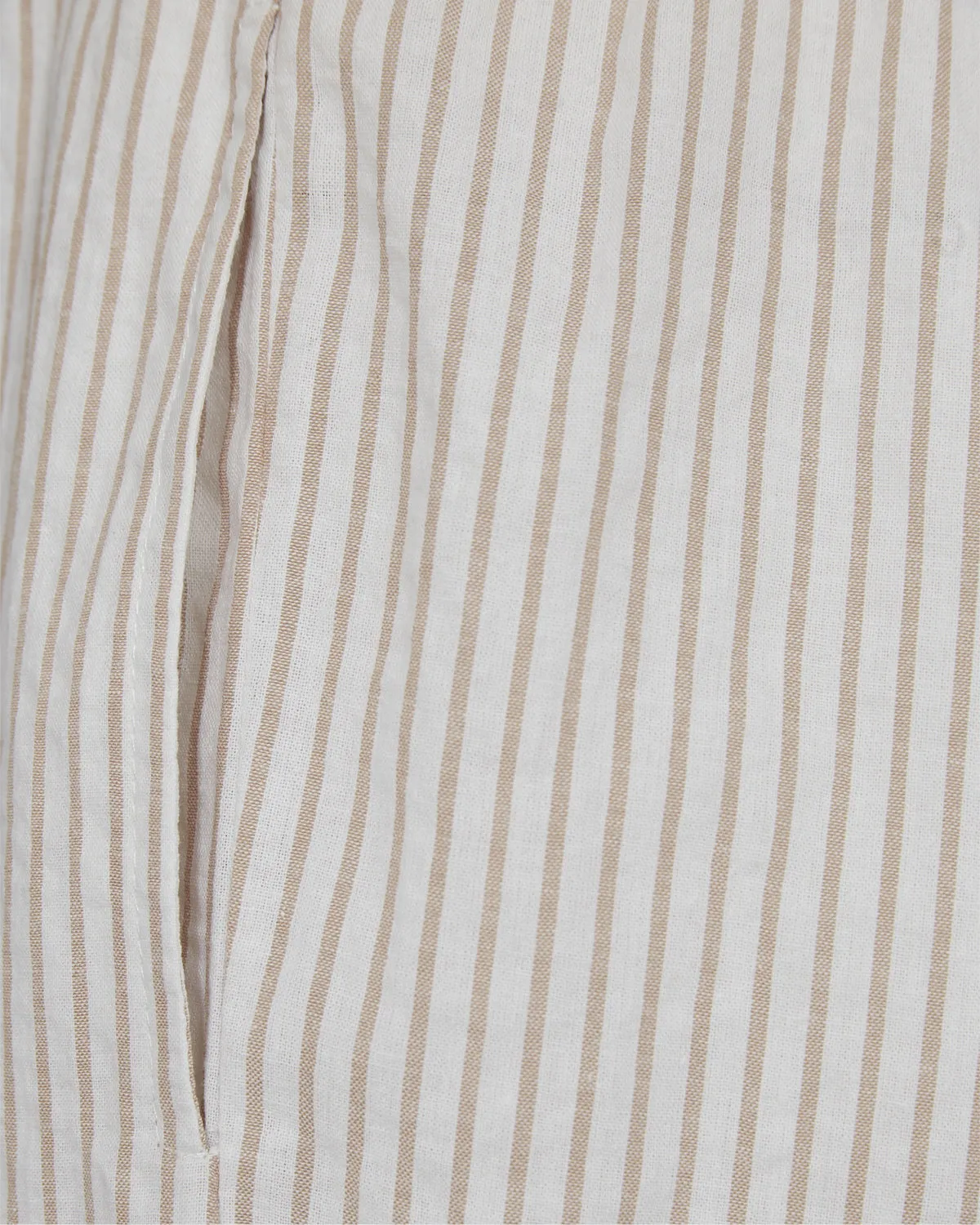 ABIGAILESW TROUSERS - Light Brown Striped