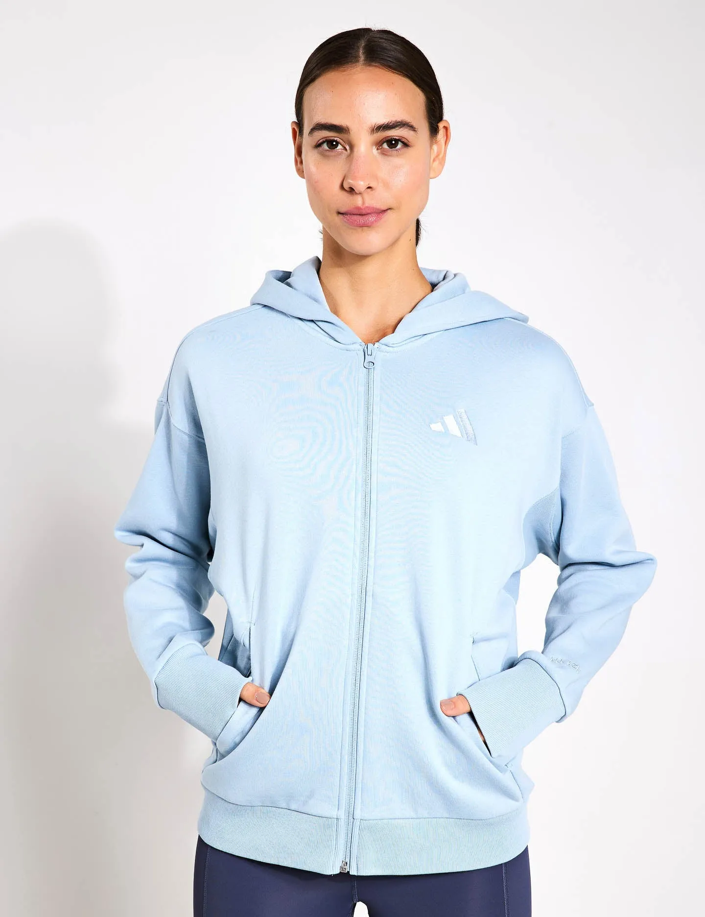 adidas ALL SZN Fleece Full-Zip Hoodie - Wonder Blue