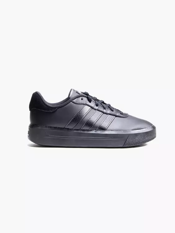 adidas  Court Platform Black Lace Up Trainers