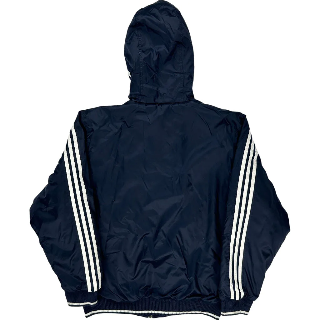 Adidas Hooded Zip-Up Jacket - Medium - Navy Polyester