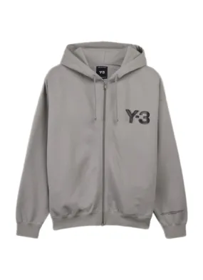 Adidas Y-3 Logo Zip Charcoal Solid Grey Hoodie