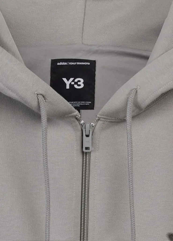 Adidas Y-3 Logo Zip Charcoal Solid Grey Hoodie