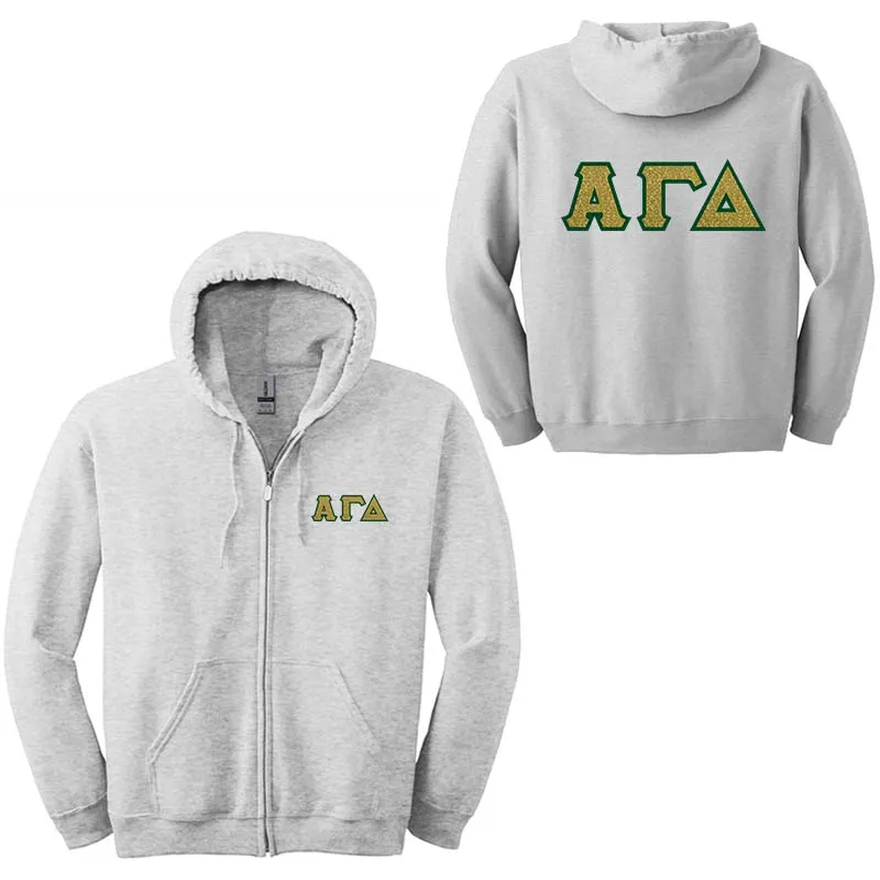 Alpha Gamma Delta Sorority Full-Zip Hoodie - G186 - TWILL