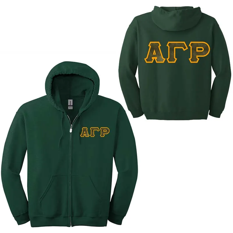 Alpha Gamma Rho Fraternity Full-Zip Hoodie - G186 - TWILL