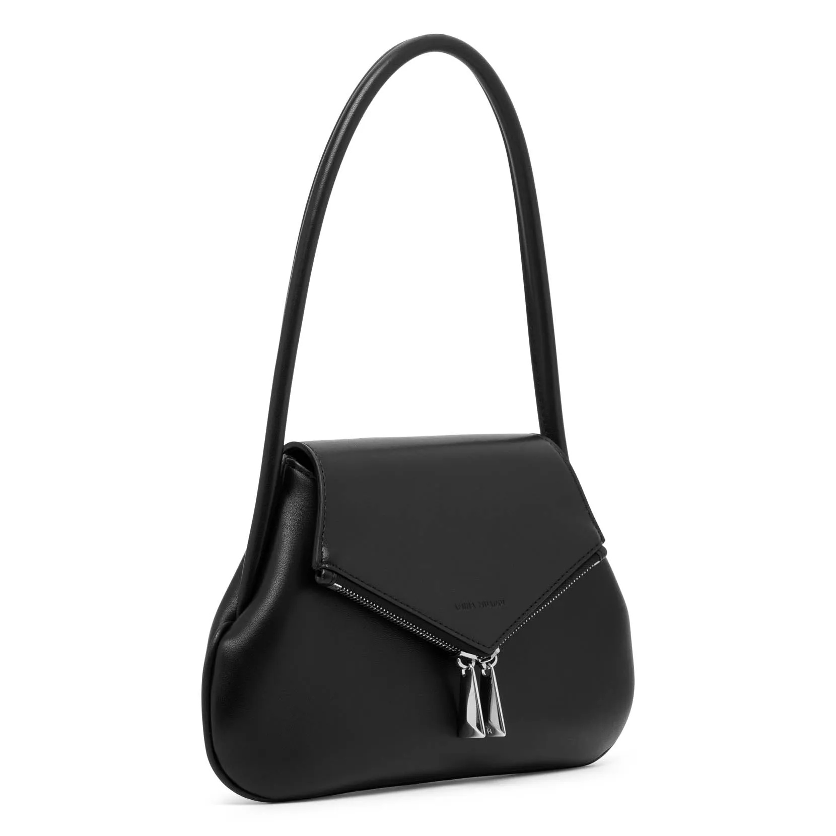 Amina Muaddi Gemini black leather shoulder bag