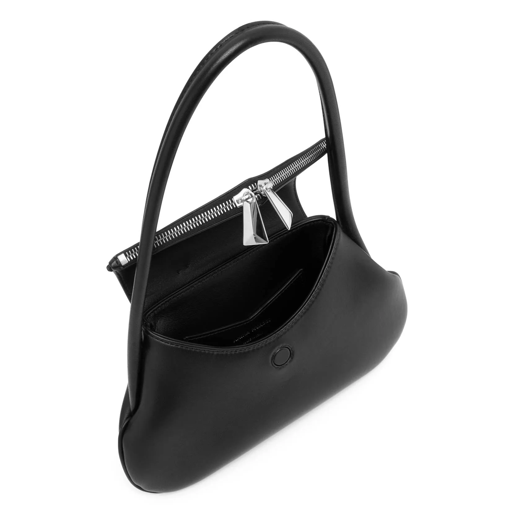 Amina Muaddi Gemini black leather shoulder bag