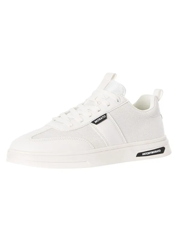 Antony Morato Logo Tag Trainers - White/White