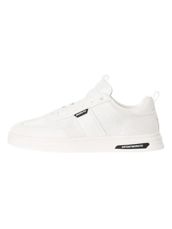 Antony Morato Logo Tag Trainers - White/White