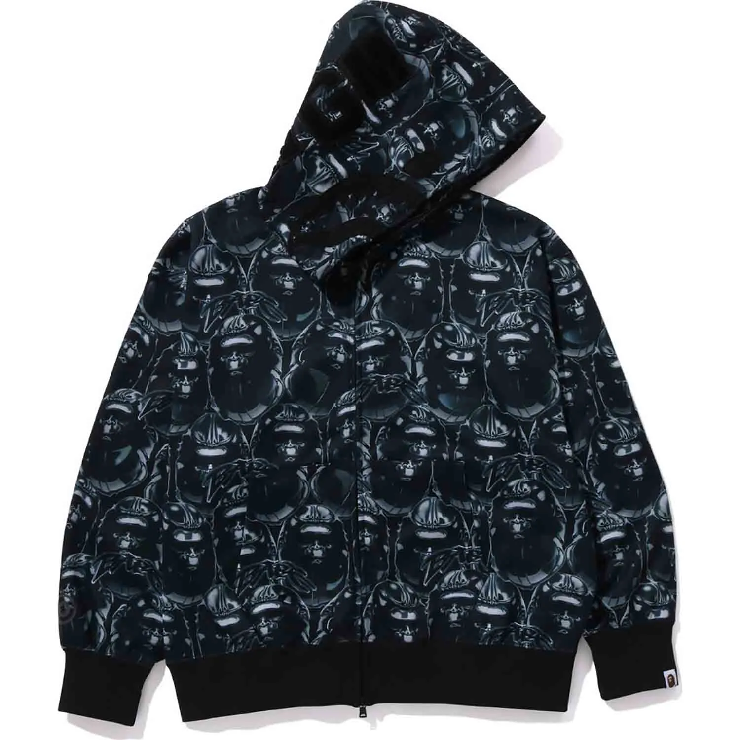 APE HEAD GRAFFITI SHARK FULL ZIP HOODIE RELAXED FIT MENS