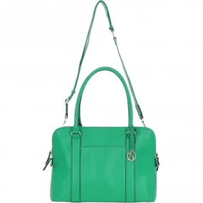 Ashwood 3 Section Large Leather Handbag Green: X-39