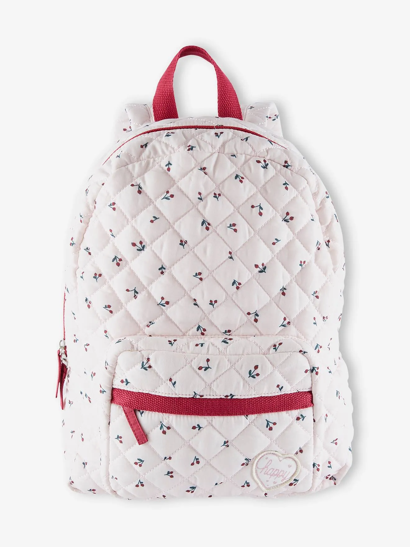 Backpack with Cherry Motifs for Girls - pink light all over printed