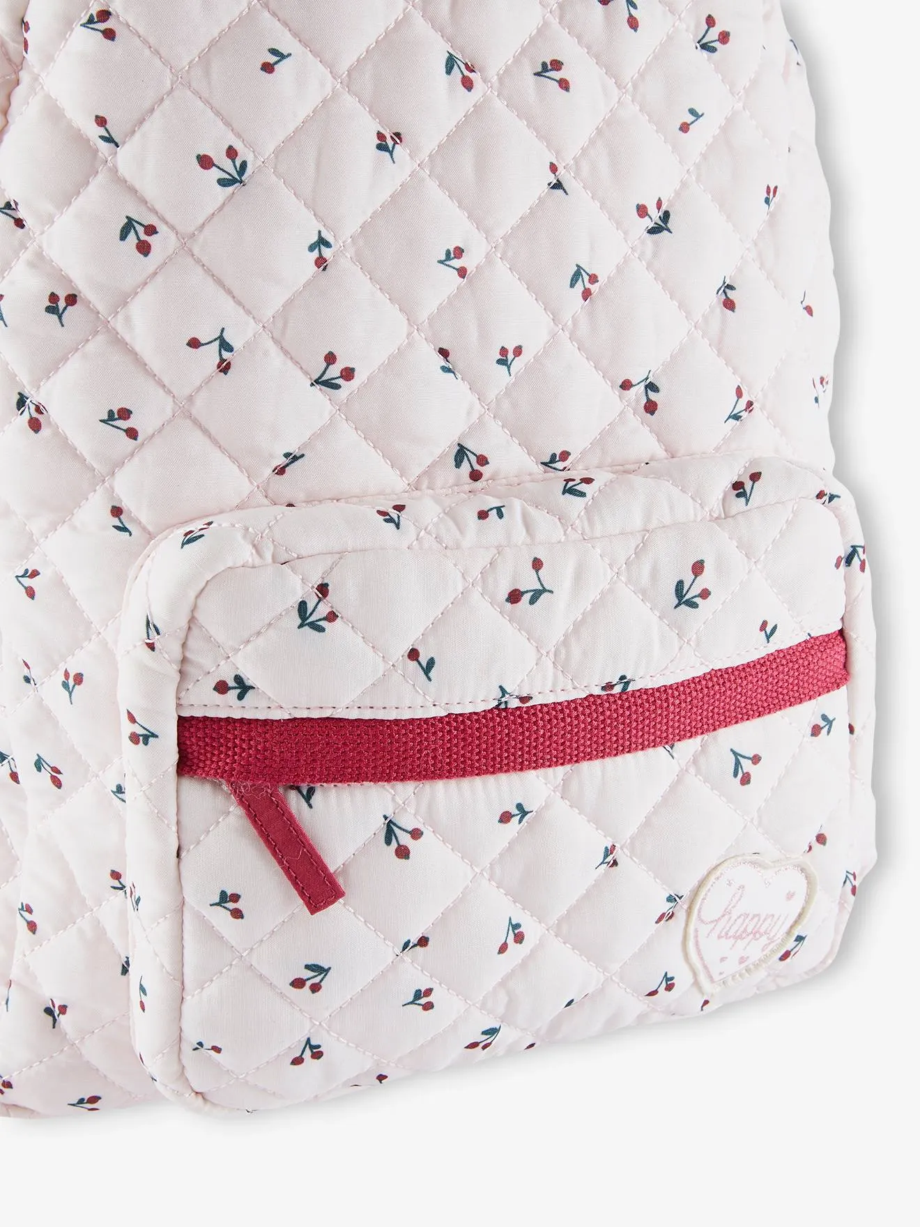 Backpack with Cherry Motifs for Girls - pink light all over printed