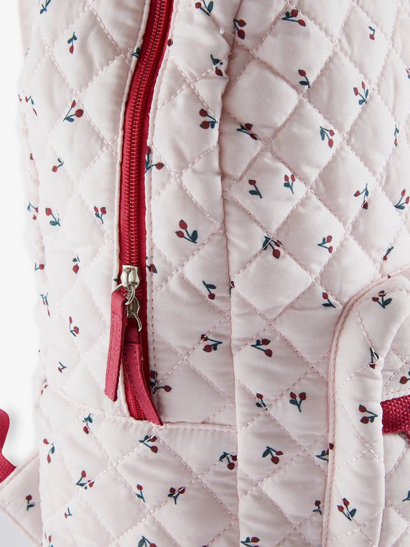 Backpack with Cherry Motifs for Girls - pink light all over printed