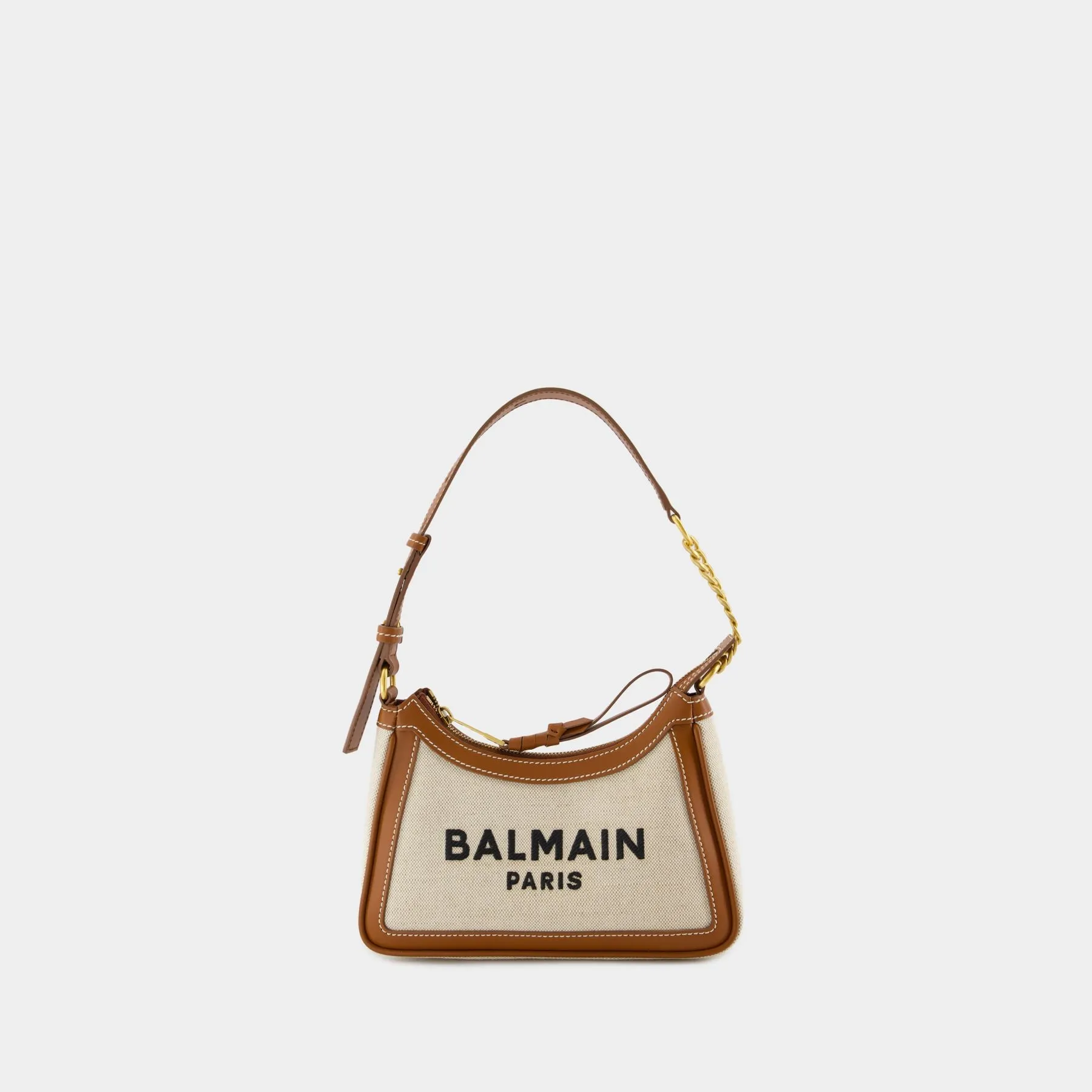 Balmain  B-Army Shoulder Bag - Balmain - Canvas - White/Brown