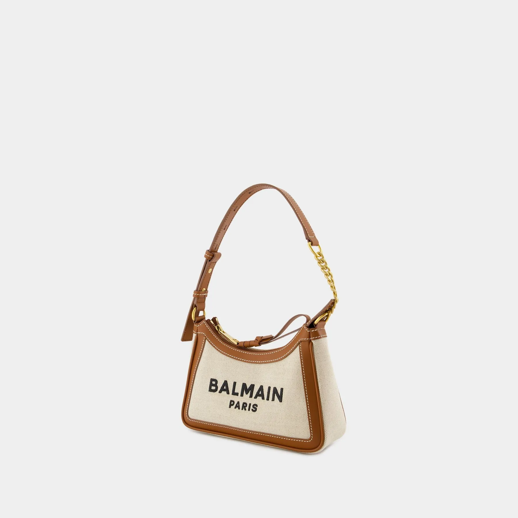 Balmain  B-Army Shoulder Bag - Balmain - Canvas - White/Brown