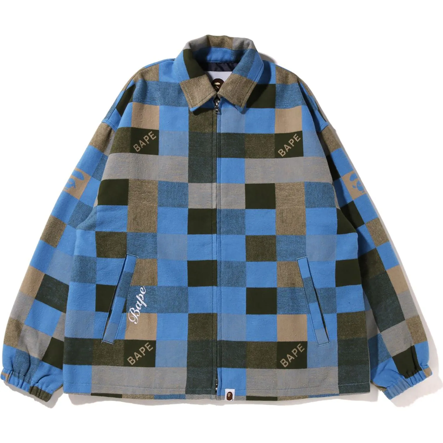 BAPE PATCHED BLOCK CHECK ZIP JACKET LADIES