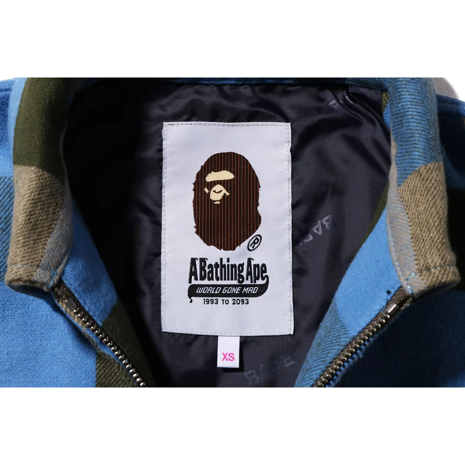 BAPE PATCHED BLOCK CHECK ZIP JACKET LADIES