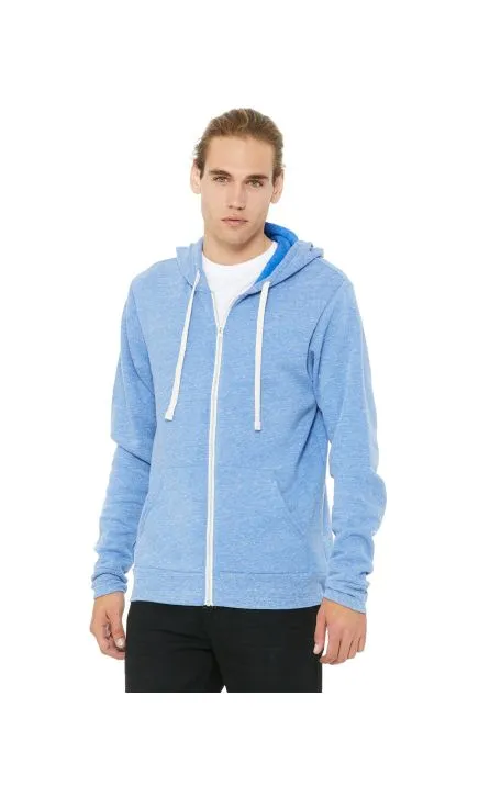 Bella + Canvas 3909 Unisex Triblend Sponge Fleece Full-Zip Hoodie