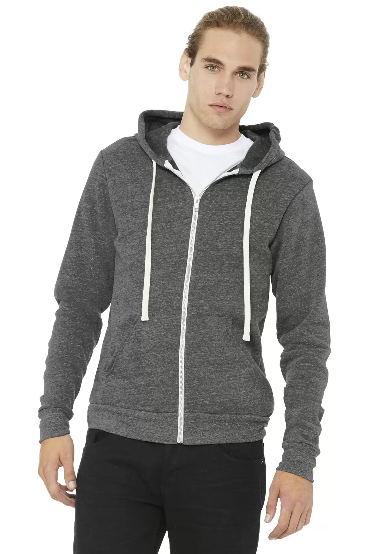 BELLA+CANVAS 3909 Unisex Tri-blend Sponge Fleece Zip-up Hoodie SKU: 3909