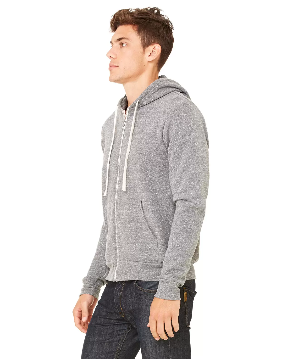 BELLA+CANVAS 3909 Unisex Tri-blend Sponge Fleece Zip-up Hoodie SKU: 3909