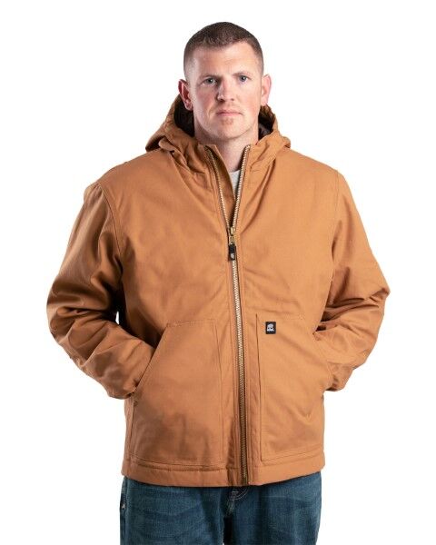 Berne Men's Workman's Hooded Jacket in Brown