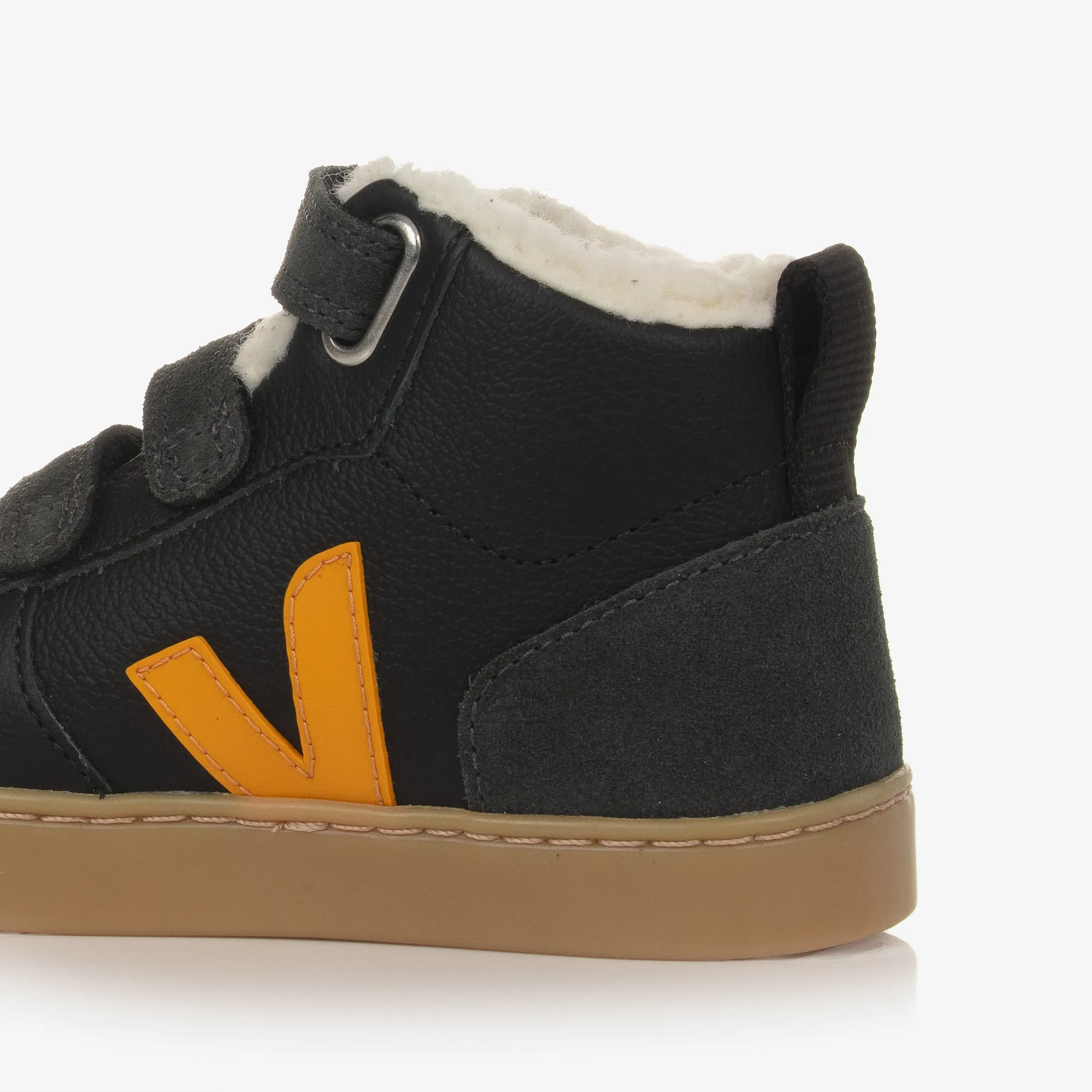 Black & Yellow Leather V-10 Trainers