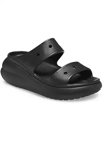 Black Classic Crush Sandals by Crocs | Look Again