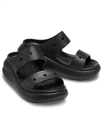 Black Classic Crush Sandals by Crocs | Look Again