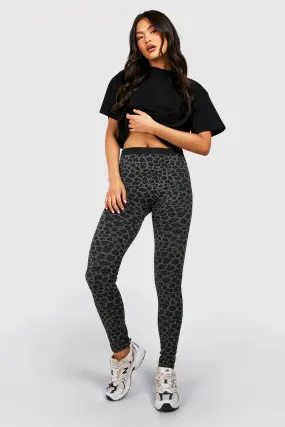 Black Leopard Fleece Back Supersoft Leggings