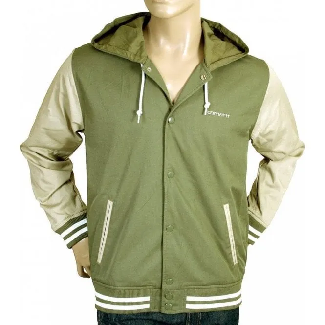 Bog Green and Stone Beige Hooded Regular Fit Robson Jacket