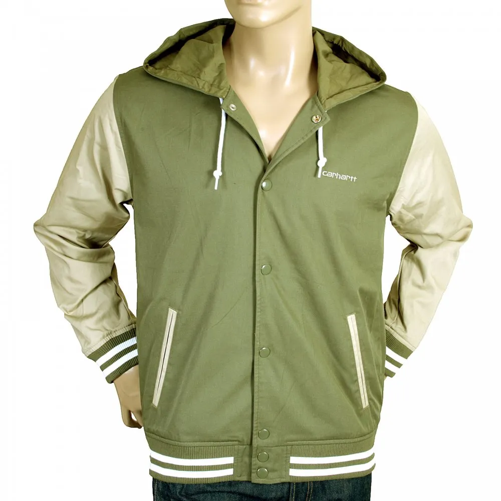 Bog Green and Stone Beige Hooded Regular Fit Robson Jacket