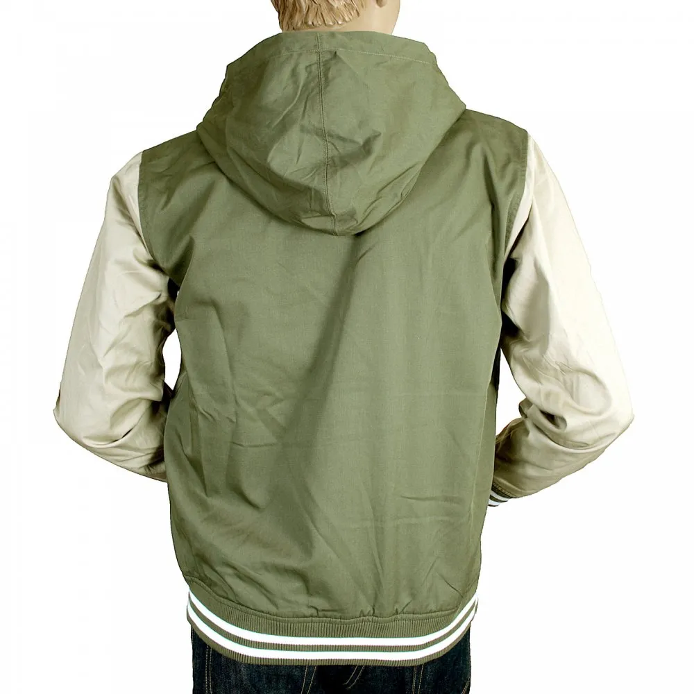 Bog Green and Stone Beige Hooded Regular Fit Robson Jacket