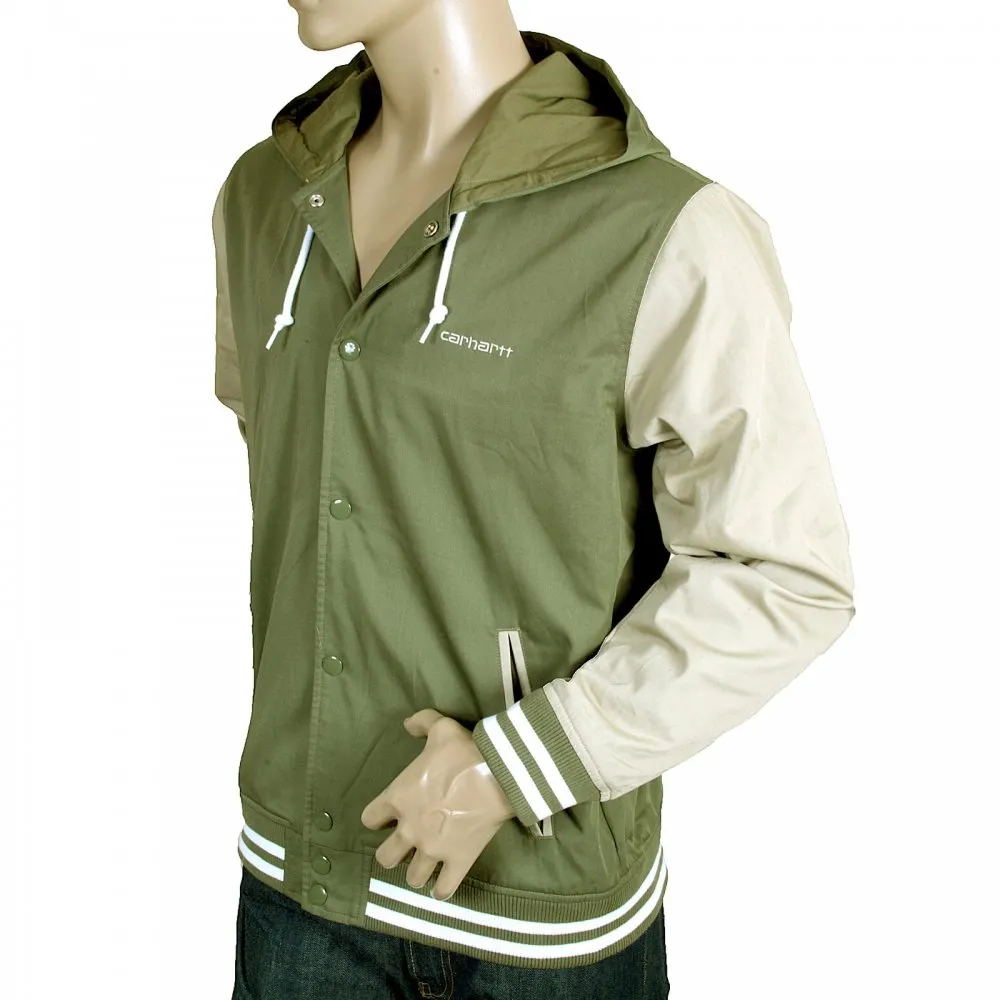 Bog Green and Stone Beige Hooded Regular Fit Robson Jacket