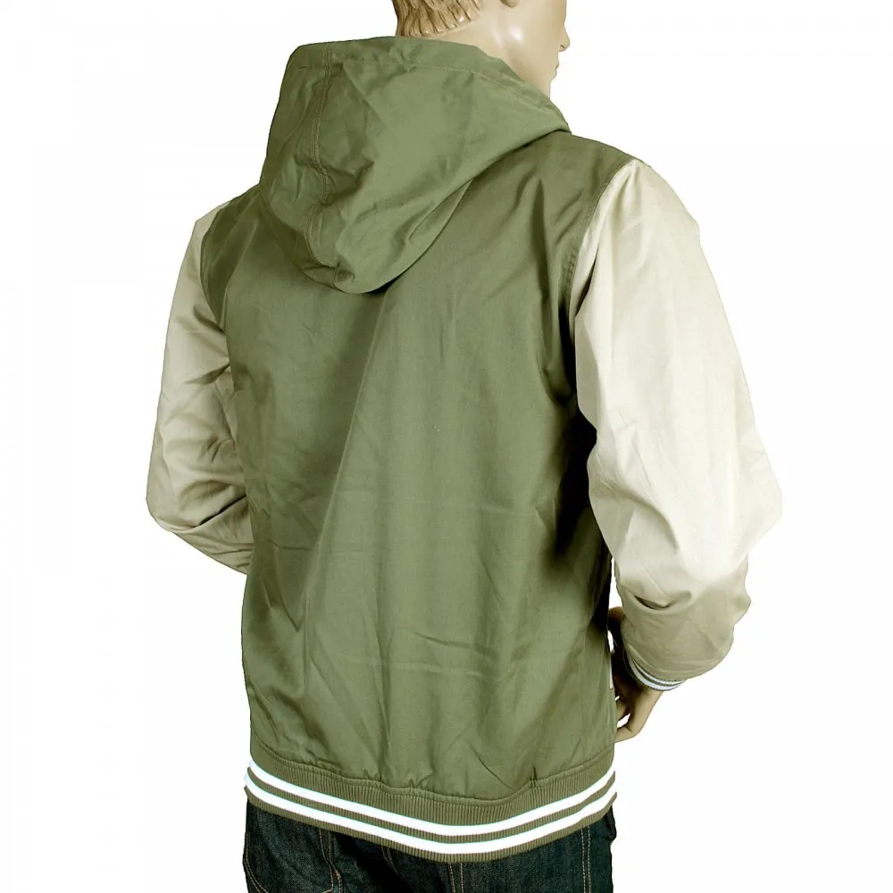 Bog Green and Stone Beige Hooded Regular Fit Robson Jacket