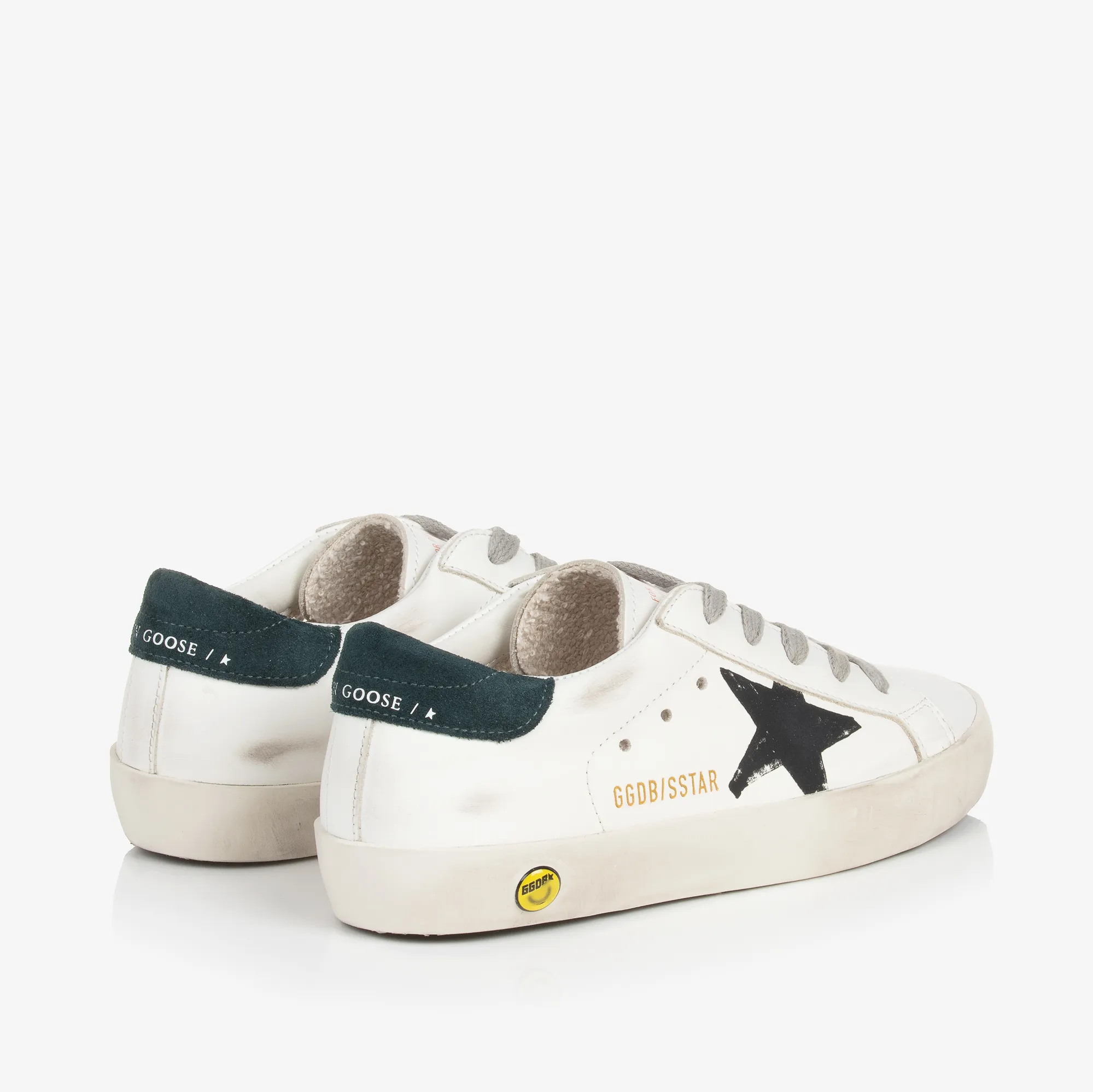 Boys White Leather Super-Star Trainers