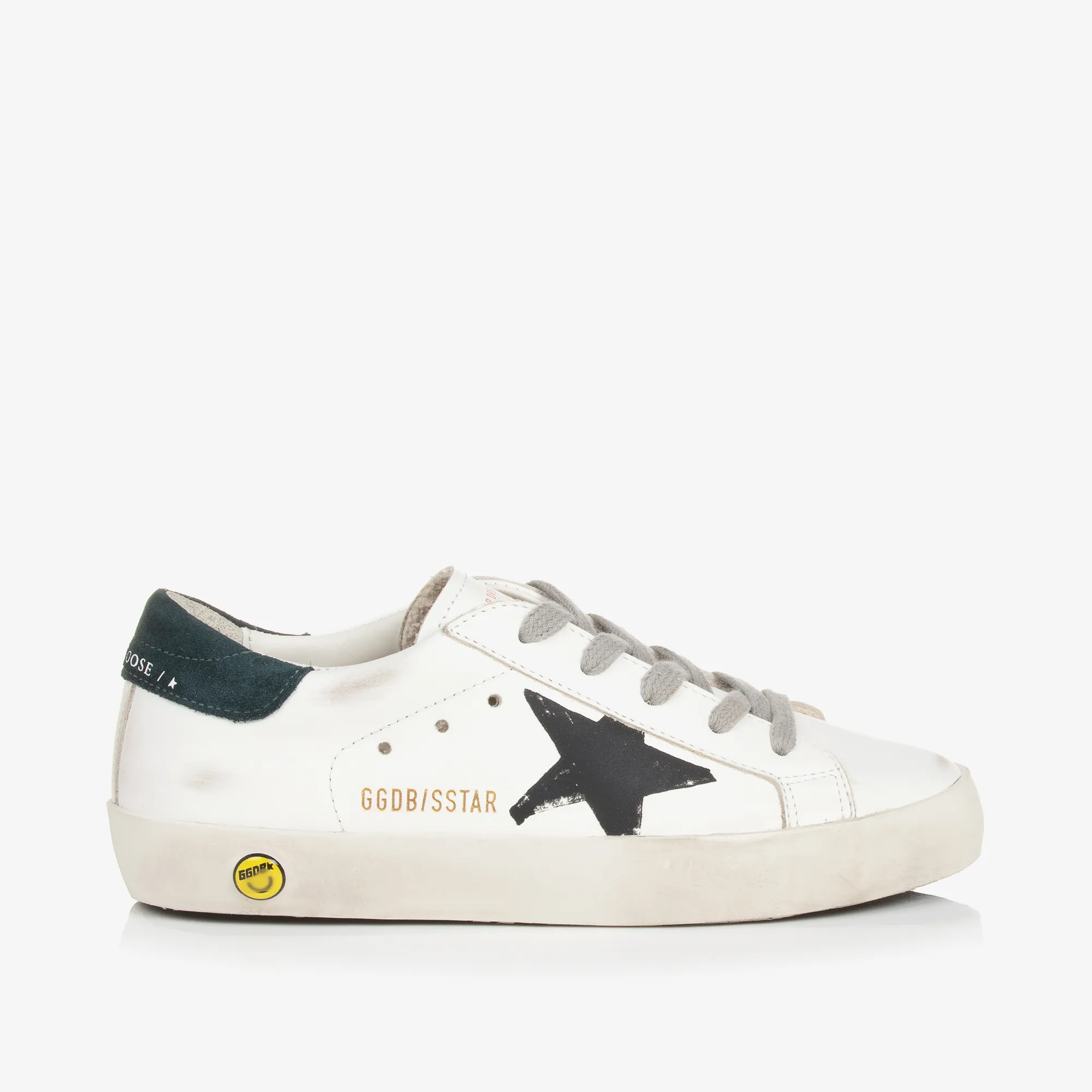 Boys White Leather Super-Star Trainers